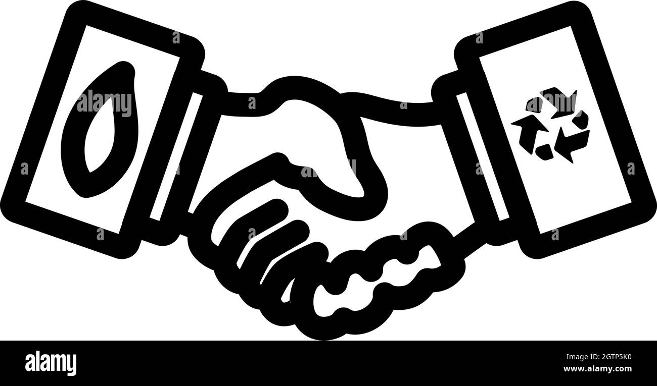 Ecological Handshakes Icon Stock Vector