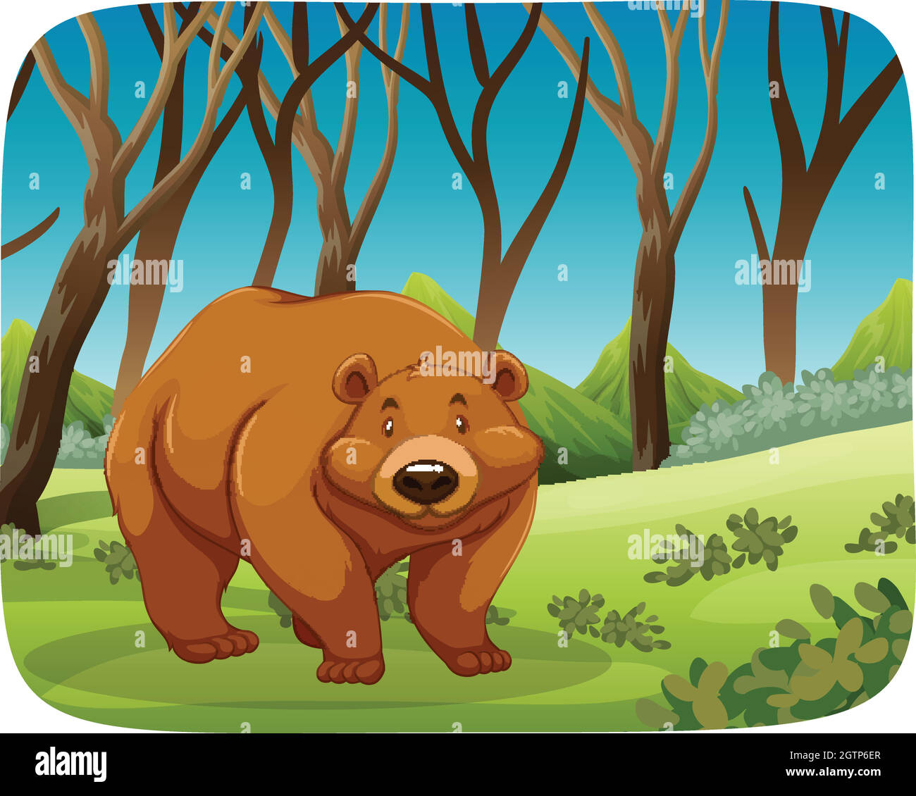 A bear in the forest Stock Vector Images - Alamy