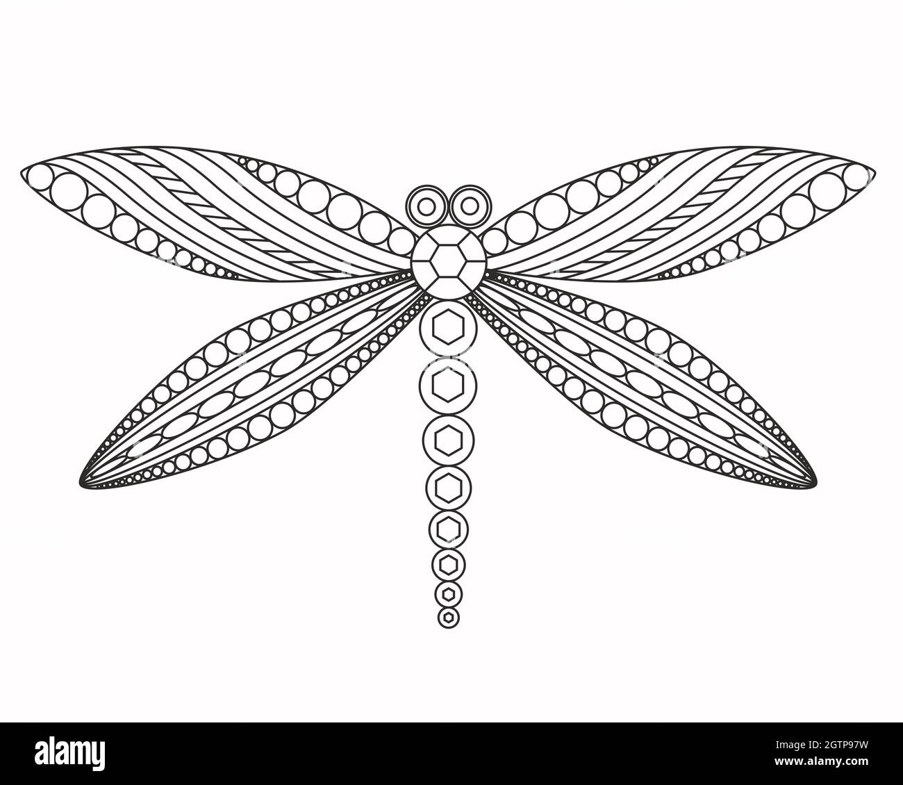 Dragonfly, vector graphic illustration. Stock Vector