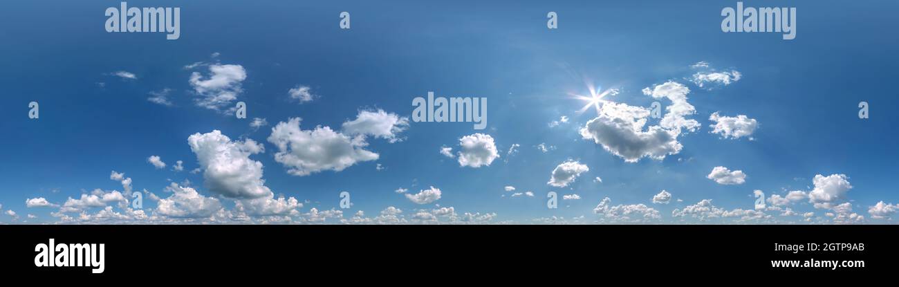 blue sky hdri 360 panorama with white beautiful clouds in seamless  projection with zenith for use in 3d graphics or game development as sky  dome or ed Stock Photo - Alamy