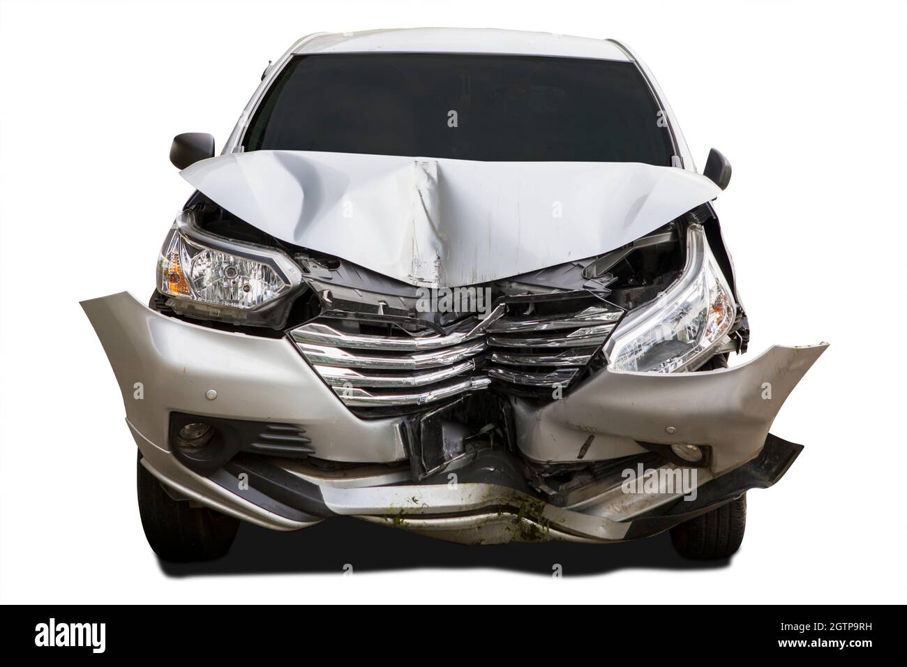 Damaged Car Against White Background Stock Photo - Alamy