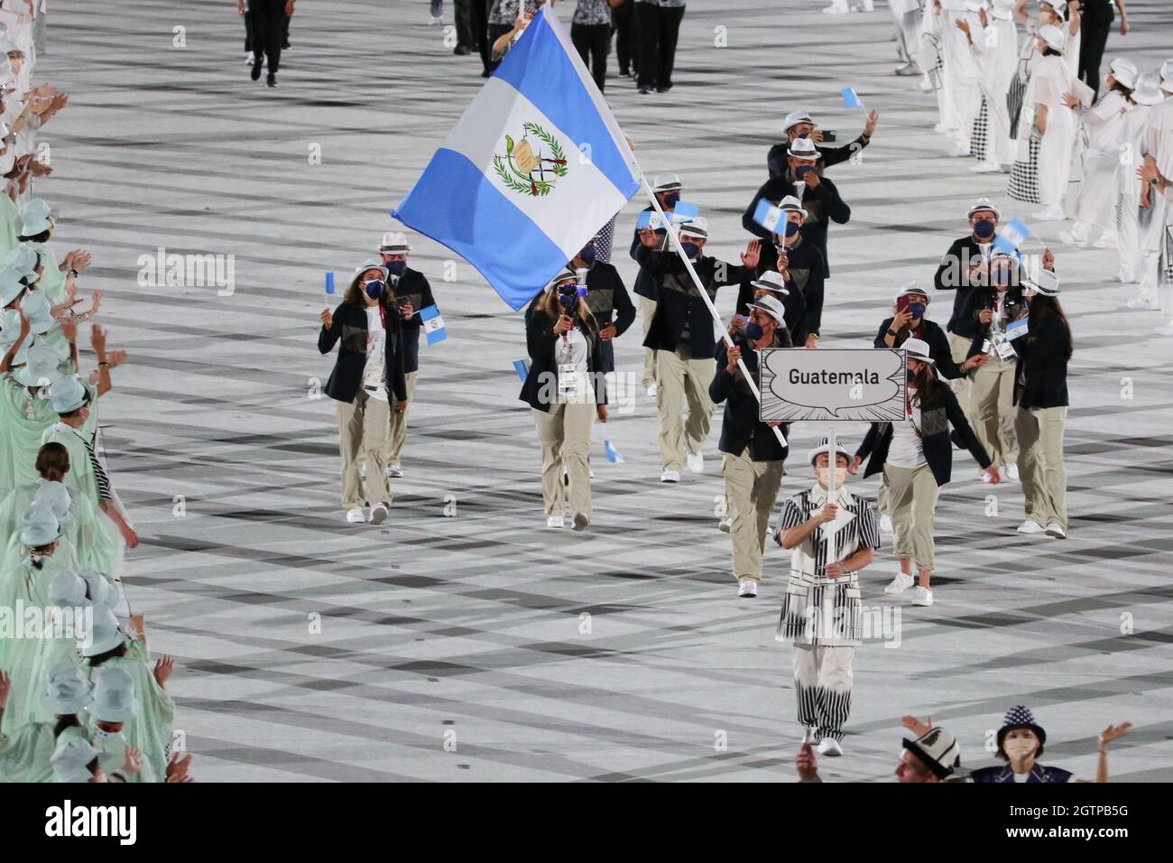 JULY 23rd, 2021 - TOKYO, JAPAN: Guatemala' s flag bearers Mirna Ortiz