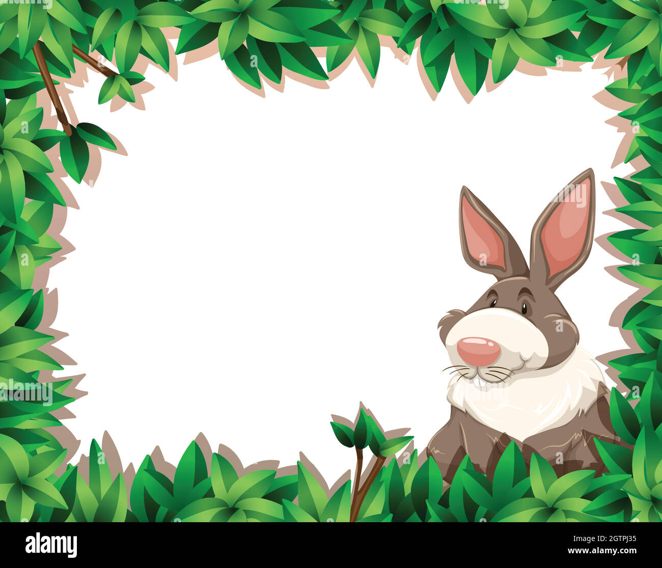 Rabbit on nature border Stock Vector Image & Art - Alamy