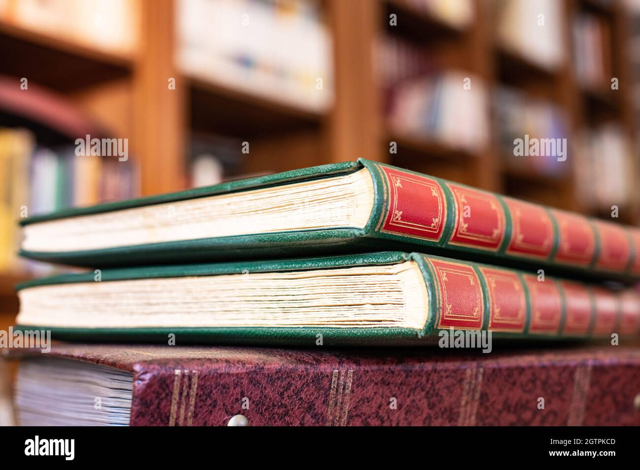 Close-up Of Books In Library Stock Photo