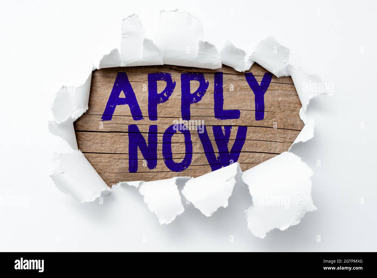 Hand writing sign Apply Now. Business idea request something officially ...