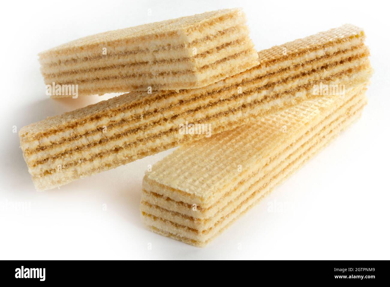 vanilla wafer on a white background Stock Photo - Alamy