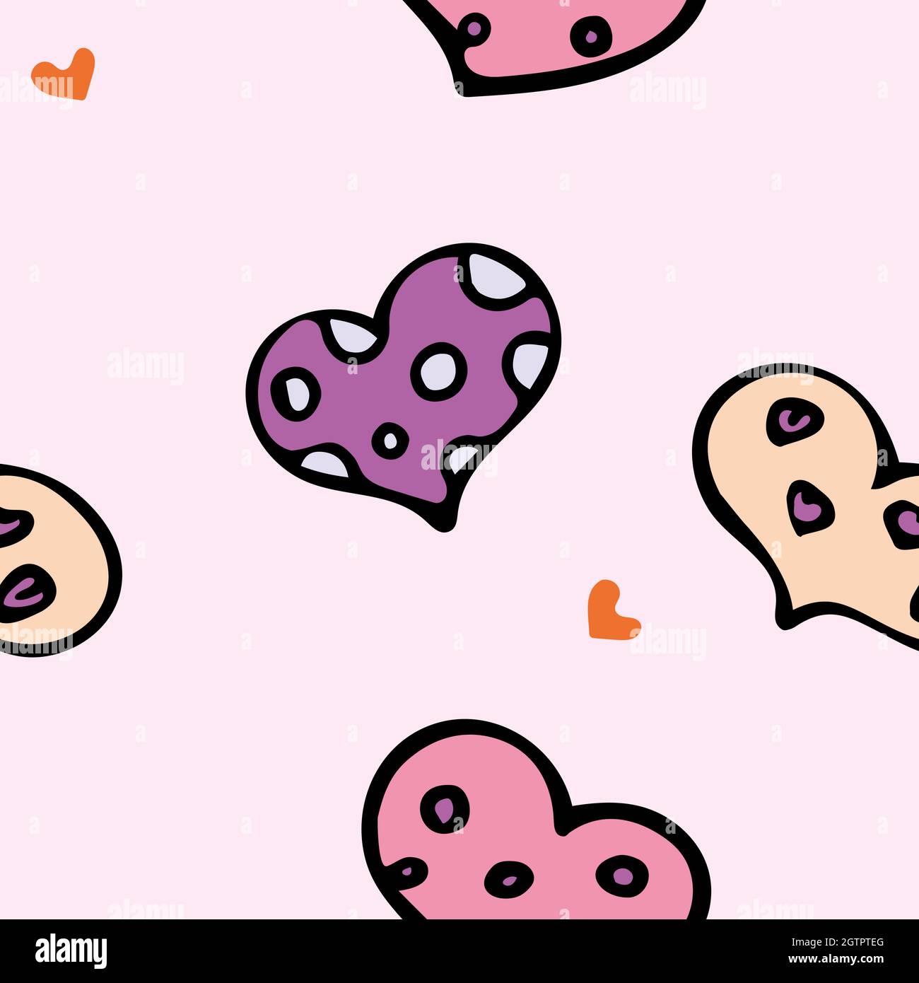 Pink background with hearts. Pattern for wrapping paper.  Stock Vector