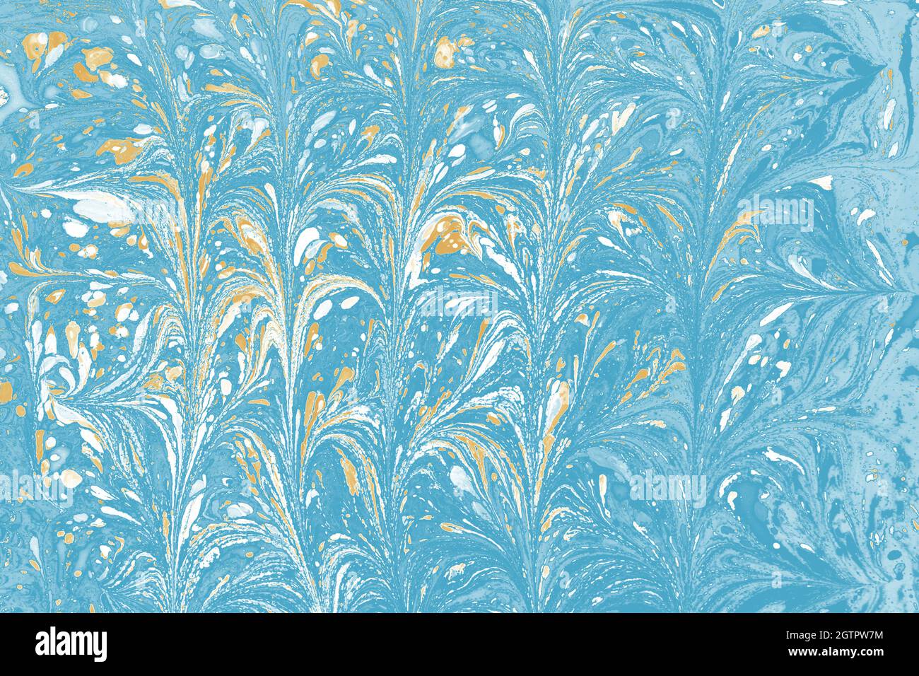 Illustration of white flowers painted over a blue background Stock ...