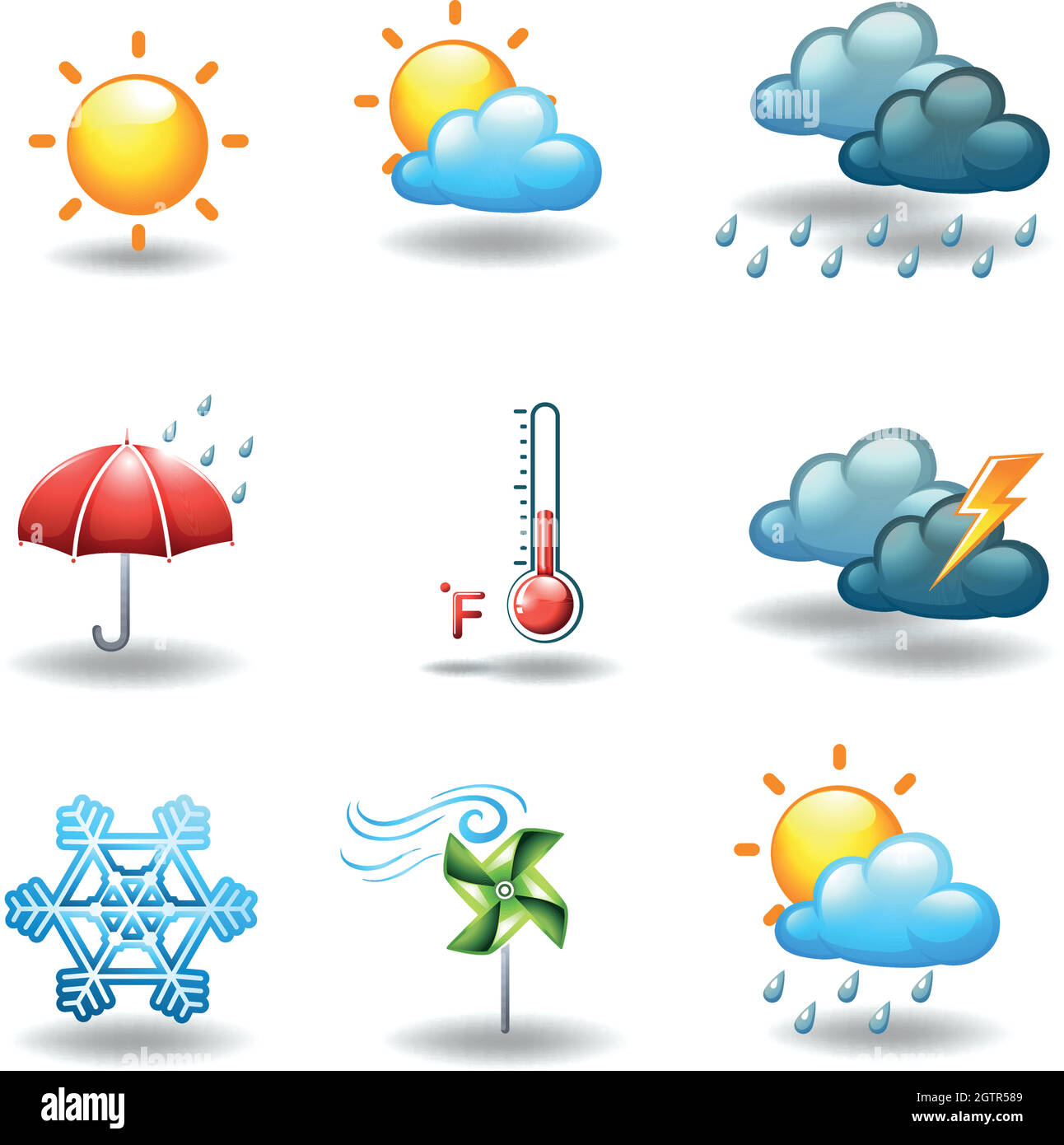 Different weather conditions Stock Vector