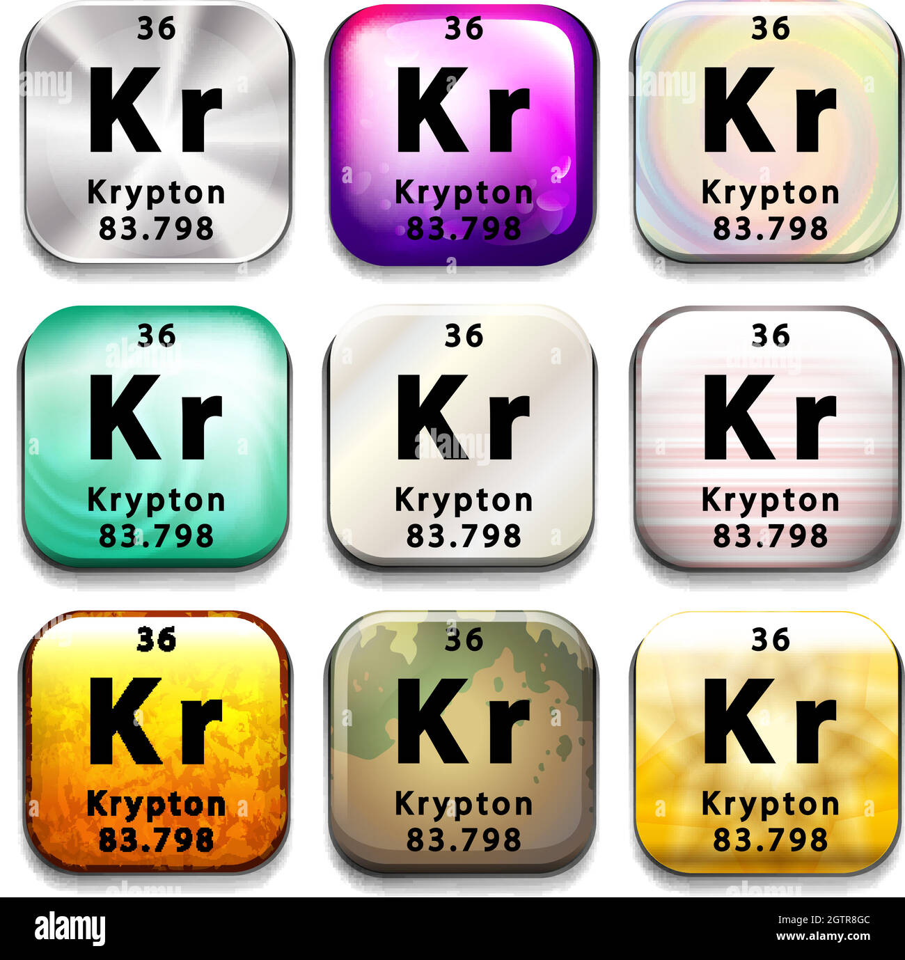 A periodic table showing Krypton Stock Vector Image & Art - Alamy