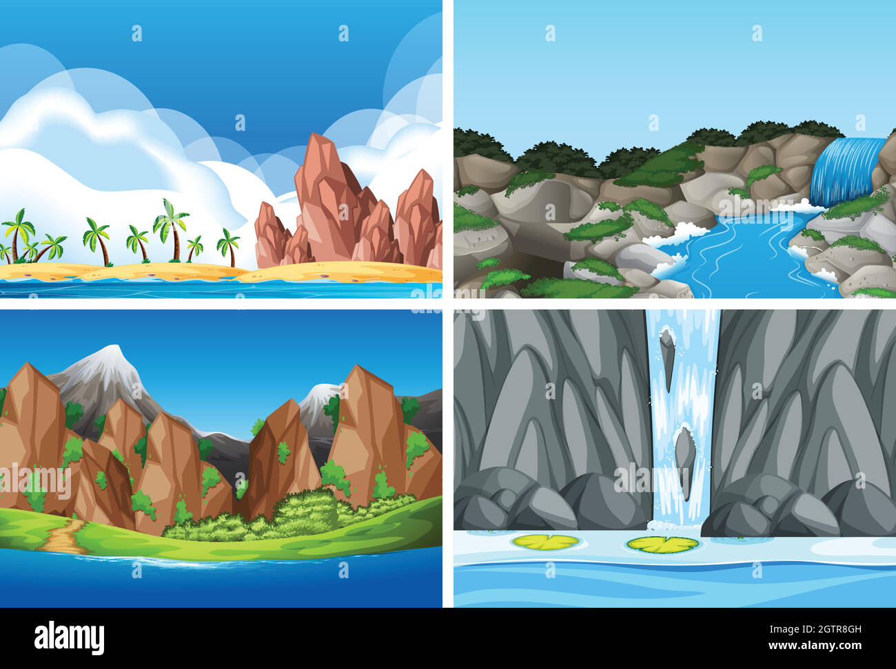 Set of nature landscape Stock Vector Image & Art - Alamy