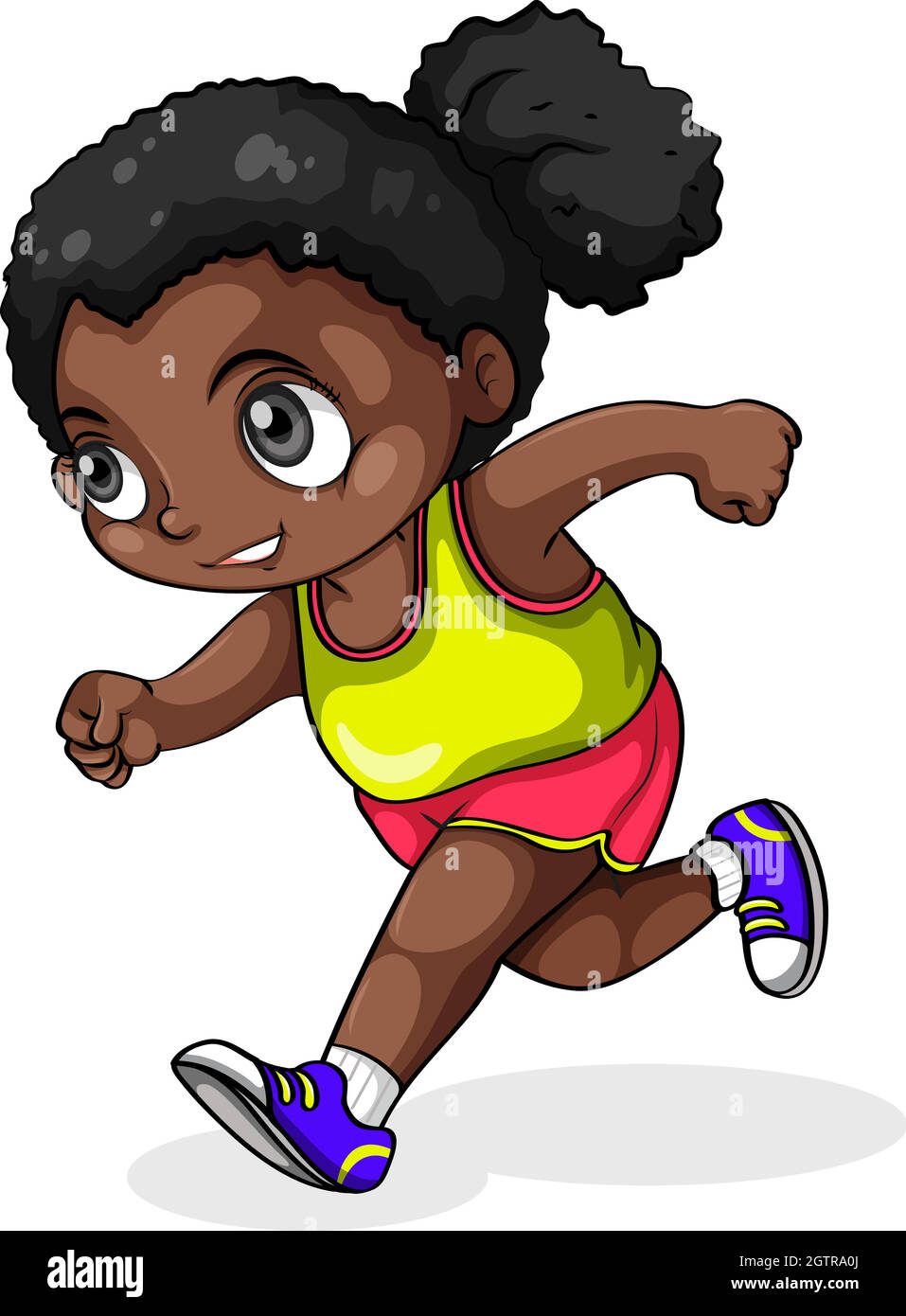 A black girl running Stock Vector