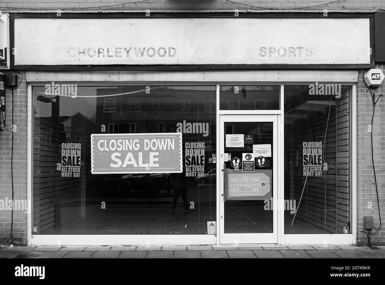 Closing Down Shop Unit (monochrome) Stock Photo