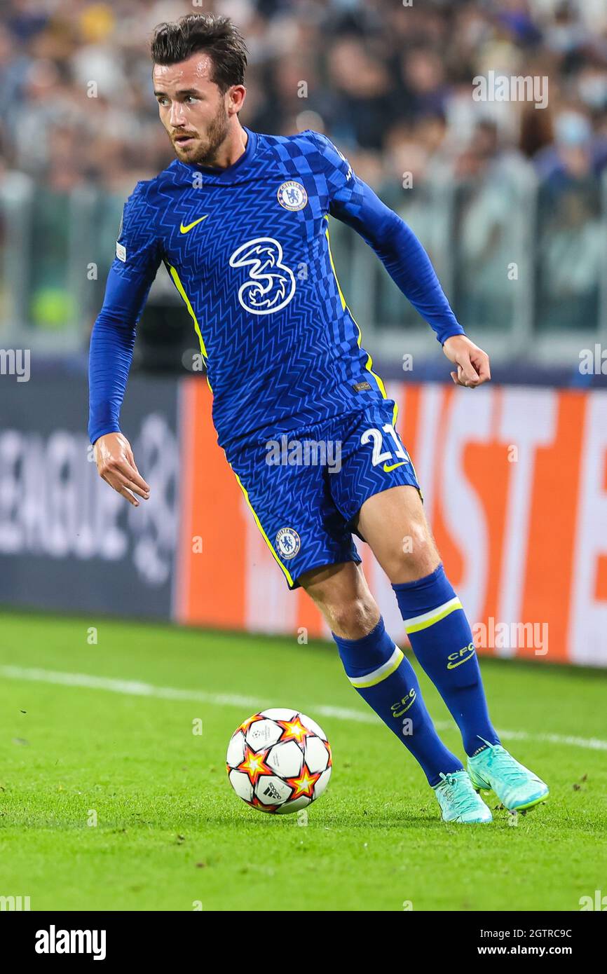 Ben Chilwell of Chelsea FC seen in action during the UEFA Champions League  2021/22 Group Stage - Group H football match between Juventus FC and Chelsea  FC at the Allianz Stadium in