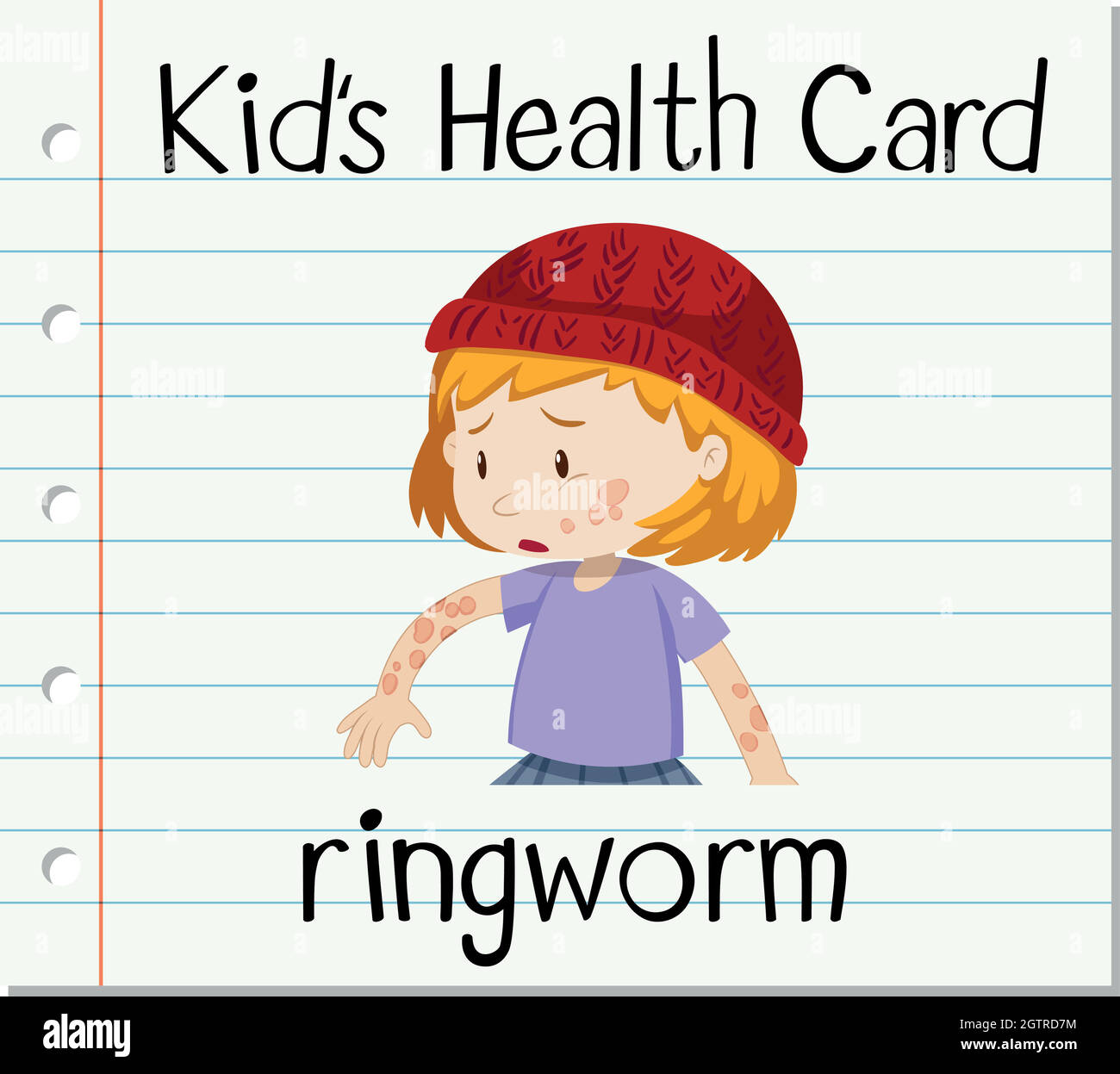Health card with ringworm Stock Vector