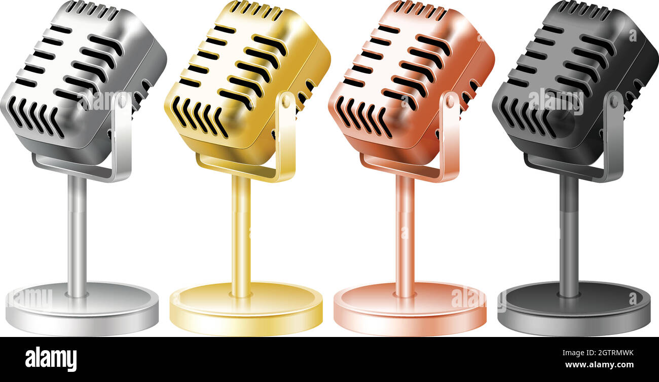 Microphone in four colors Stock Vector Image & Art Alamy