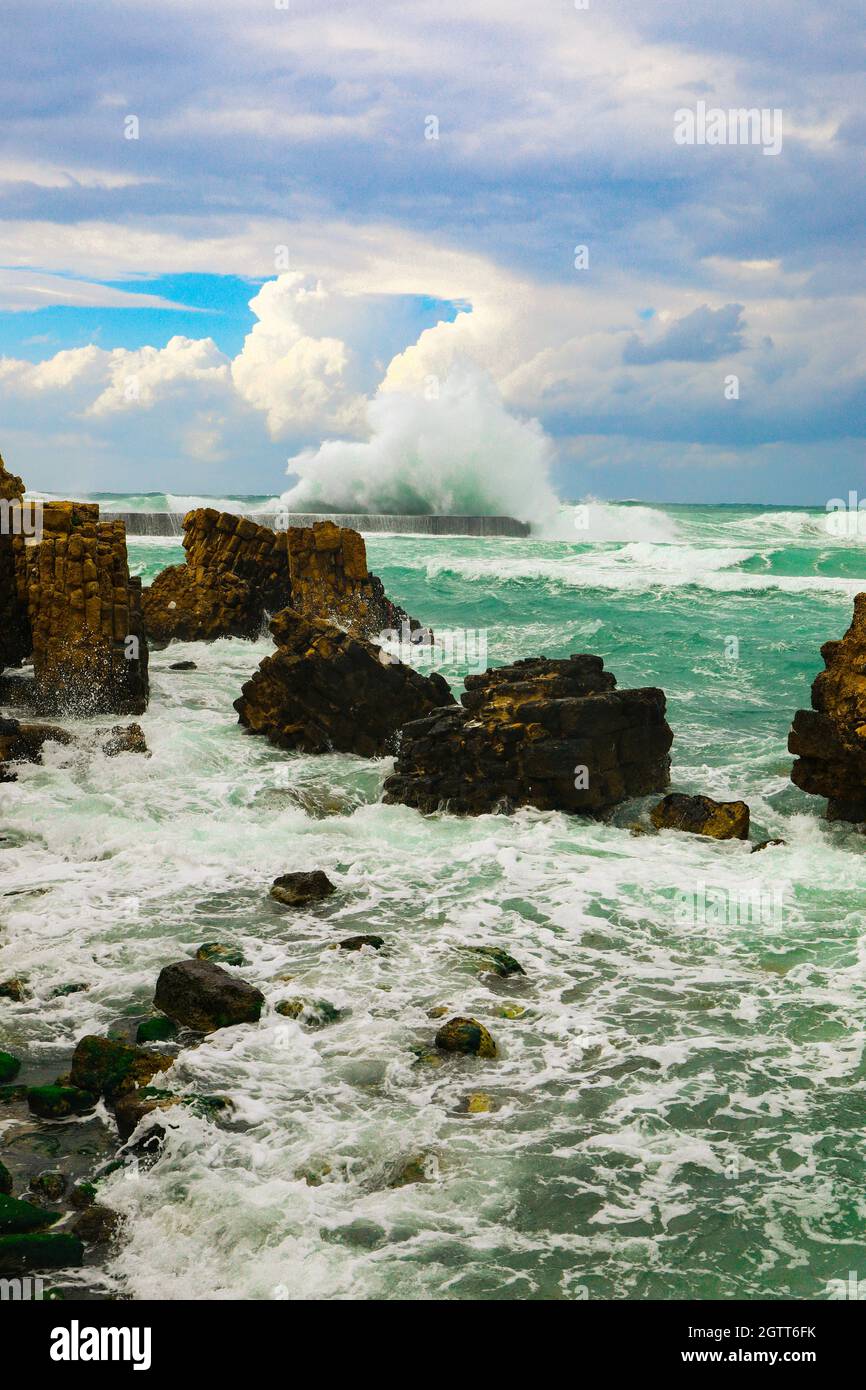Waterside Rocks Big huge stormy sea waves hi-res stock photography and images - Alamy