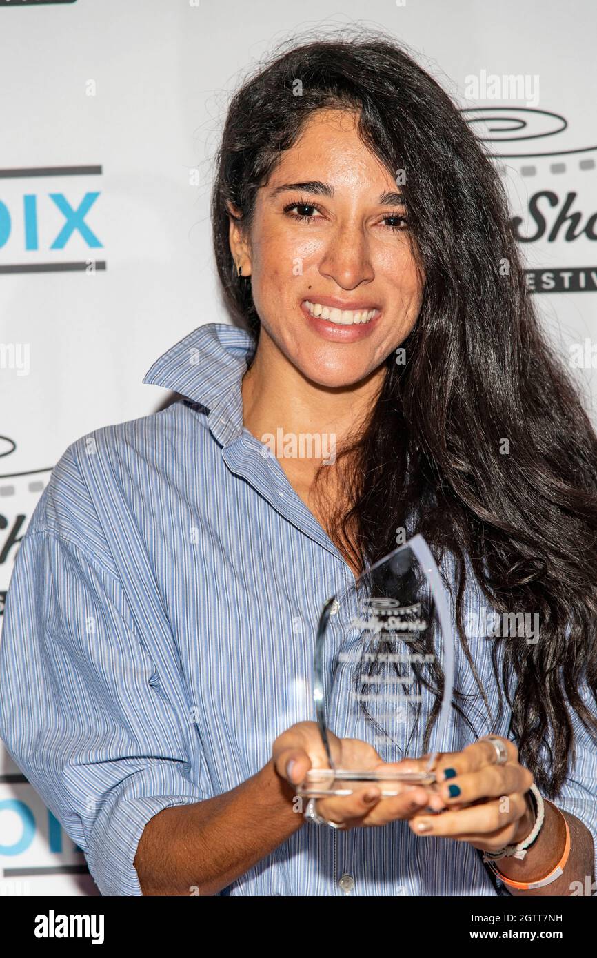 Daniela Azuaje attends The 17th Annual HollyShorts Festival Awards Gala at Harmony Gold Theater, Los Angeles, CA on October 1, 2021 Stock Photo