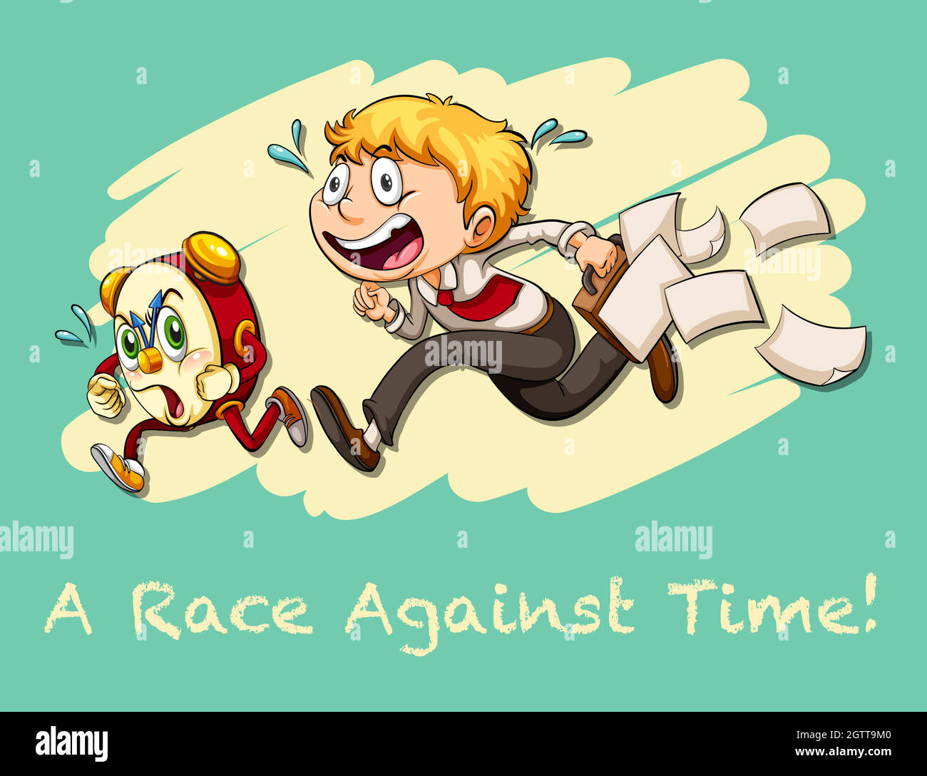 Idiom race against time Stock Vector