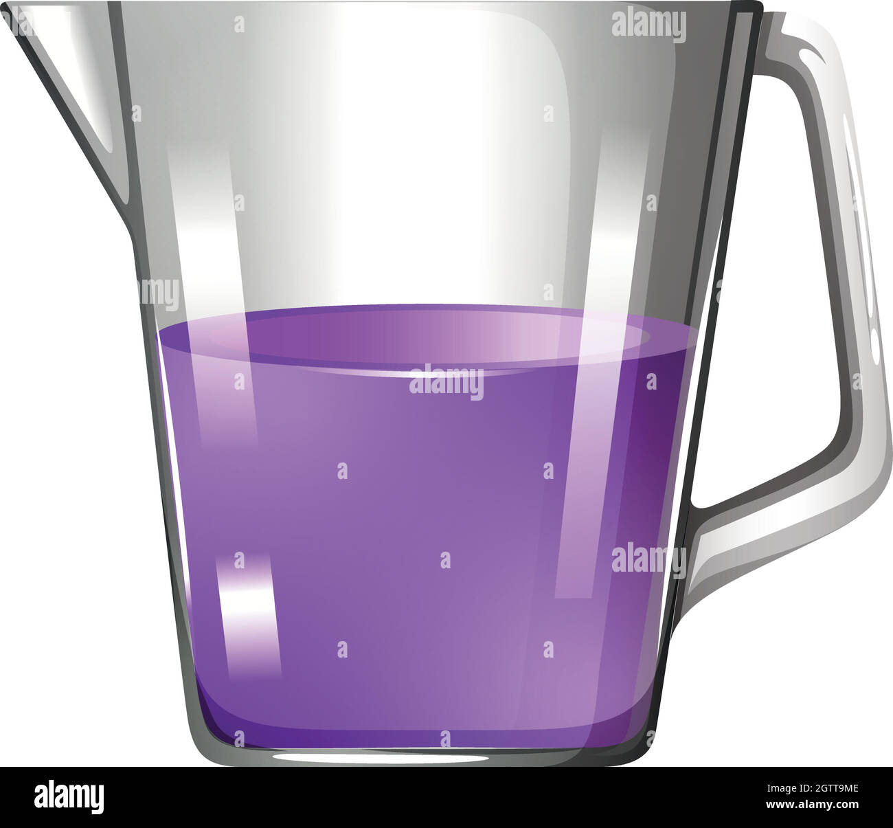 Purple liquid in beaker Stock Vector