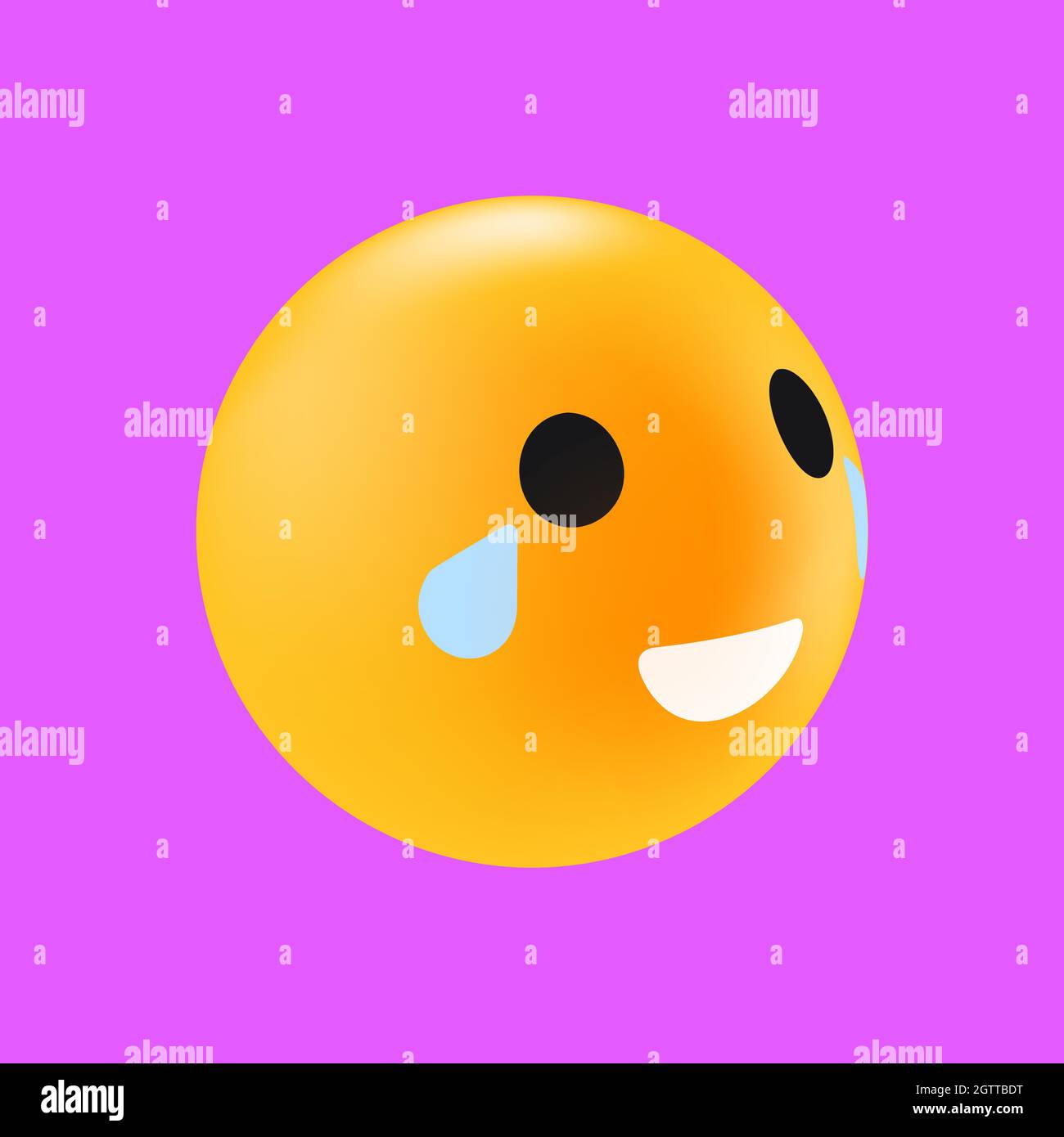 Face with Tears of Joy. Emoticon Reaction in Social Media. Isolated