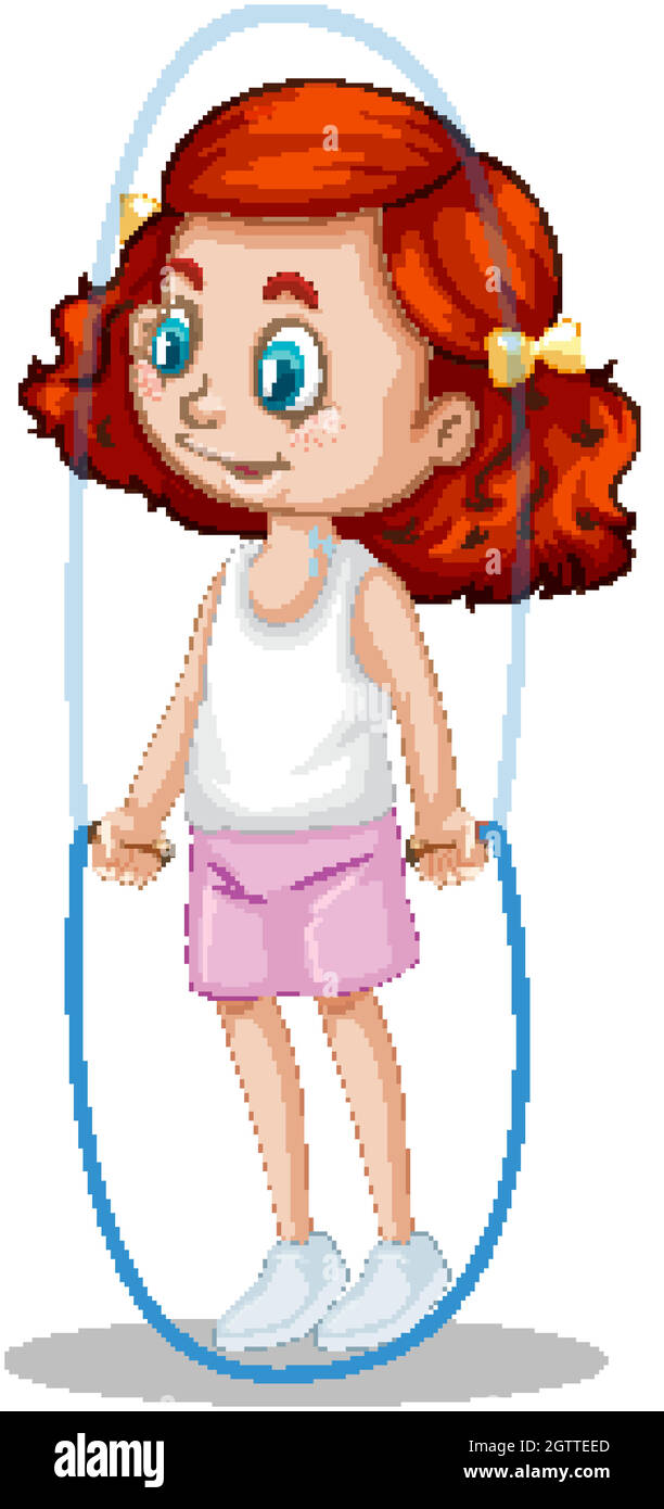One happy girl jumping rope Stock Vector Image & Art - Alamy
