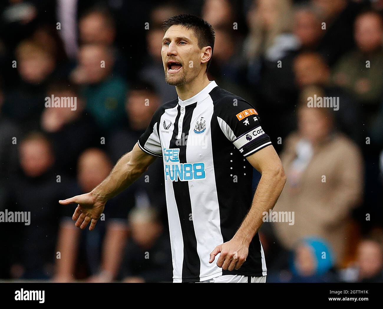 Wolverhampton, England, 2nd October 2021.  Federico Fernandez of Newcastle United during the Premier League match at Molineux, Wolverhampton. Picture credit should read: Darren Staples / Sportimage Stock Photo
