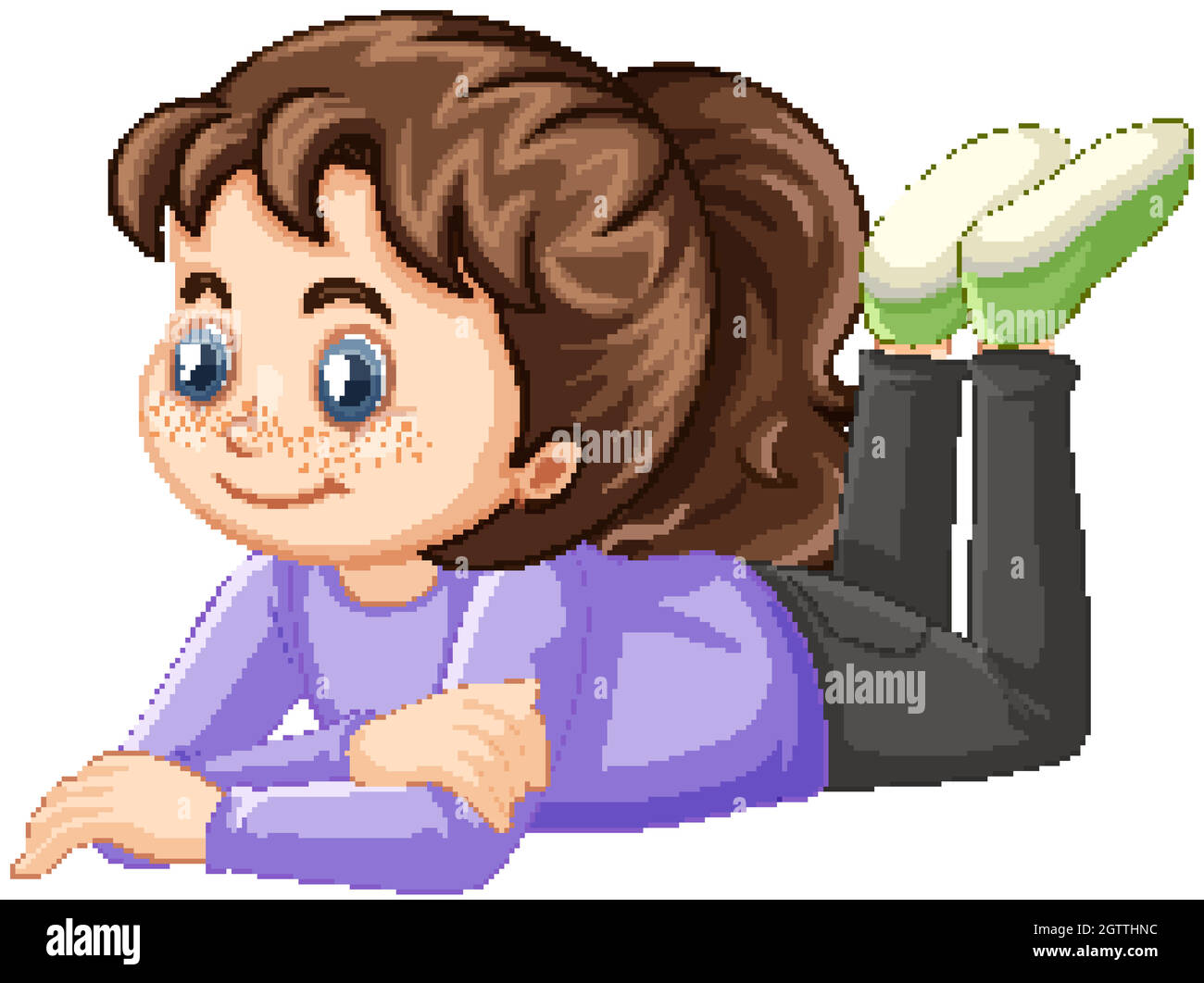 Girl wearing purple shirt on isolated background Stock Vector Image