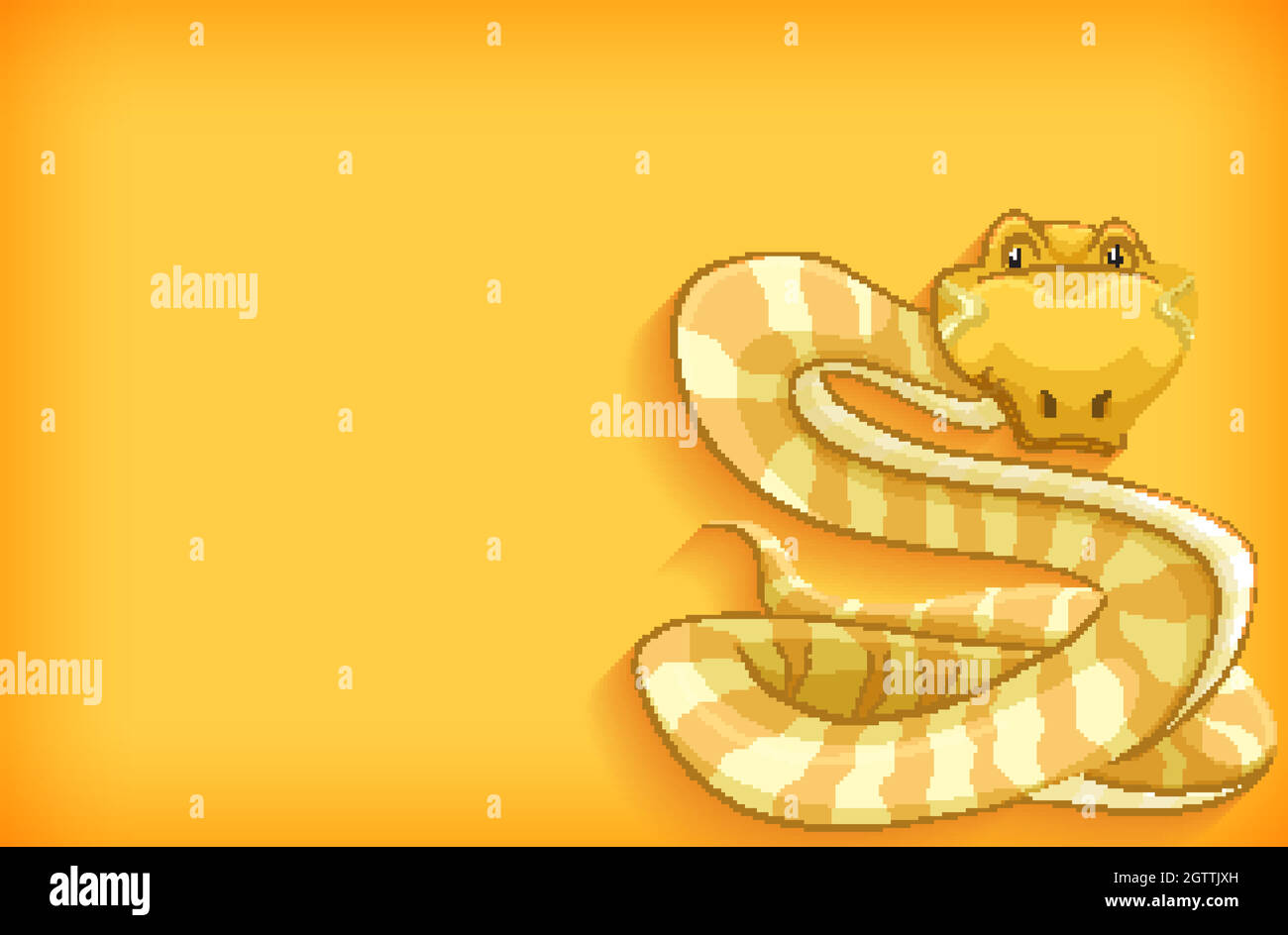 Background template design with plain color wall and snake Stock Vector