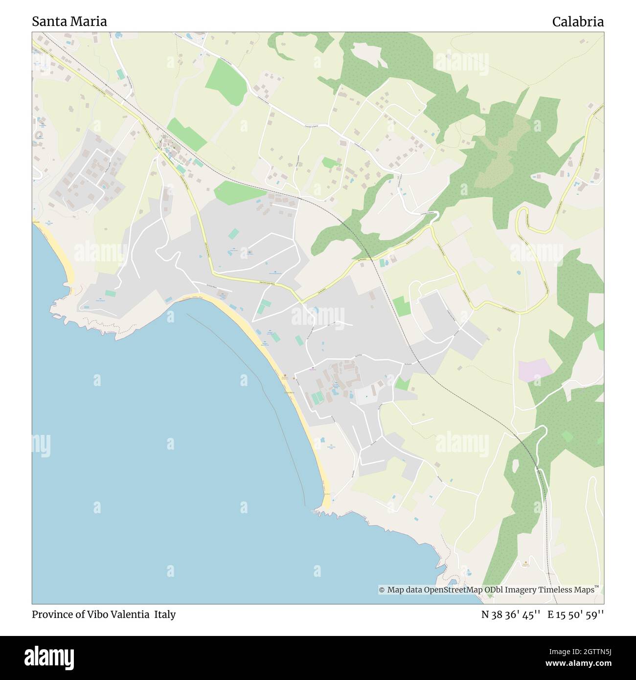 Santa Maria Italy Map Santa Maria, Province Of Vibo Valentia, Italy, Calabria, N 38 36' 45'', E  15 50' 59'', Map, Timeless Map Published In 2021. Travelers, Explorers And  Adventurers Like Florence Nightingale, David Livingstone, Ernest