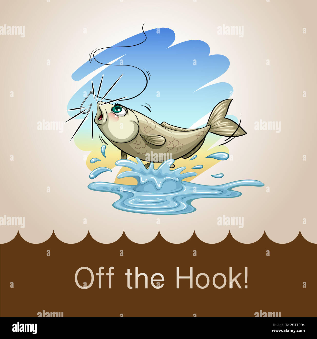 Old saying off the hook Stock Vector