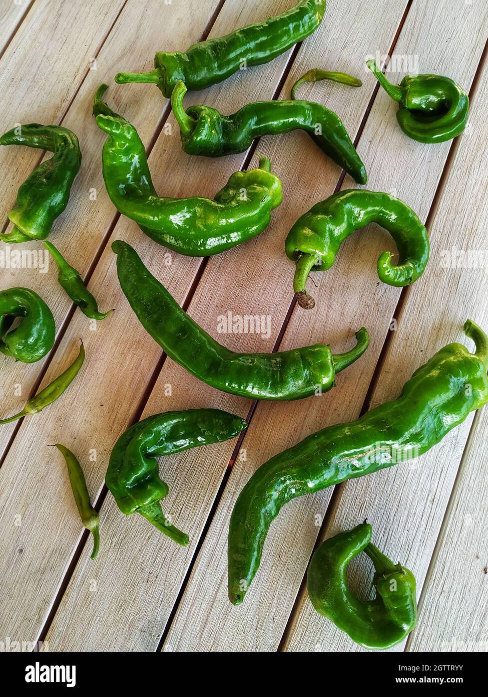 High Angle View Of Chili Pepper On Table Stock Photo