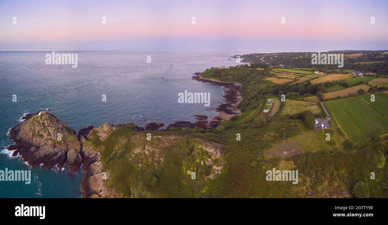 Aerial drone zoom in coast hi-res stock photography and images - Alamy