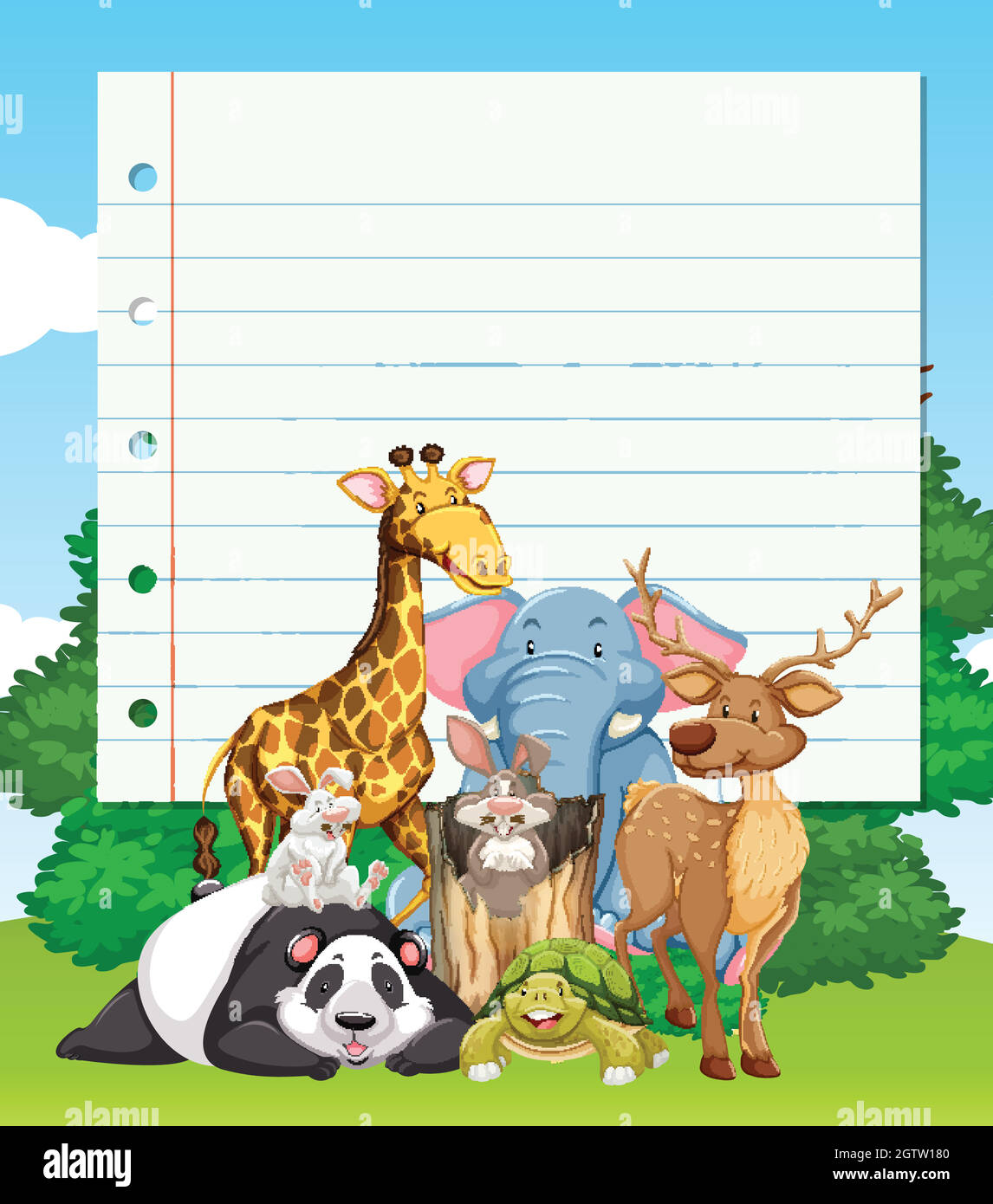 Border design panda illustration hi-res stock photography and images - Alamy