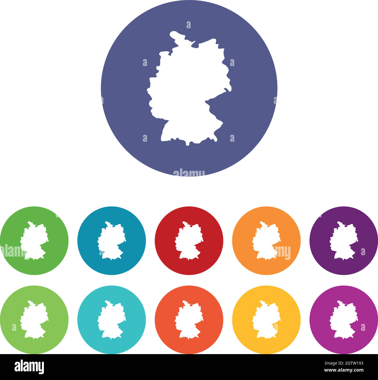 Map of Germany set icons Stock Vector