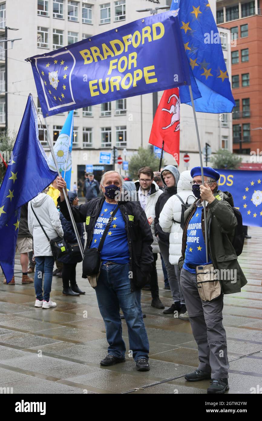 Manchester, UK. 2nd October, 2021. The day before the arrival of the Tory Party Conference in the city sees anti Brexit campaigners and 'Stop The Bill' protesters taking to the streets.  Manchester, UK. Credit: Barbara Cook/Alamy Live News Stock Photo