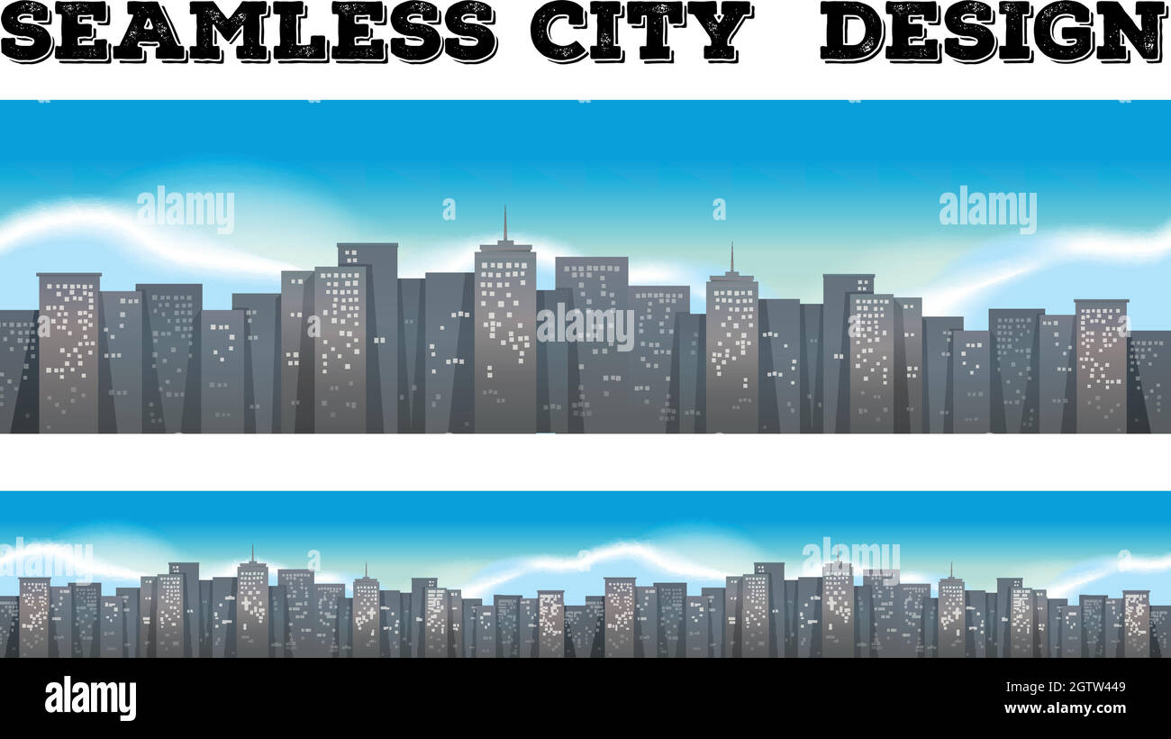 Seamless buildings in the city Stock Vector