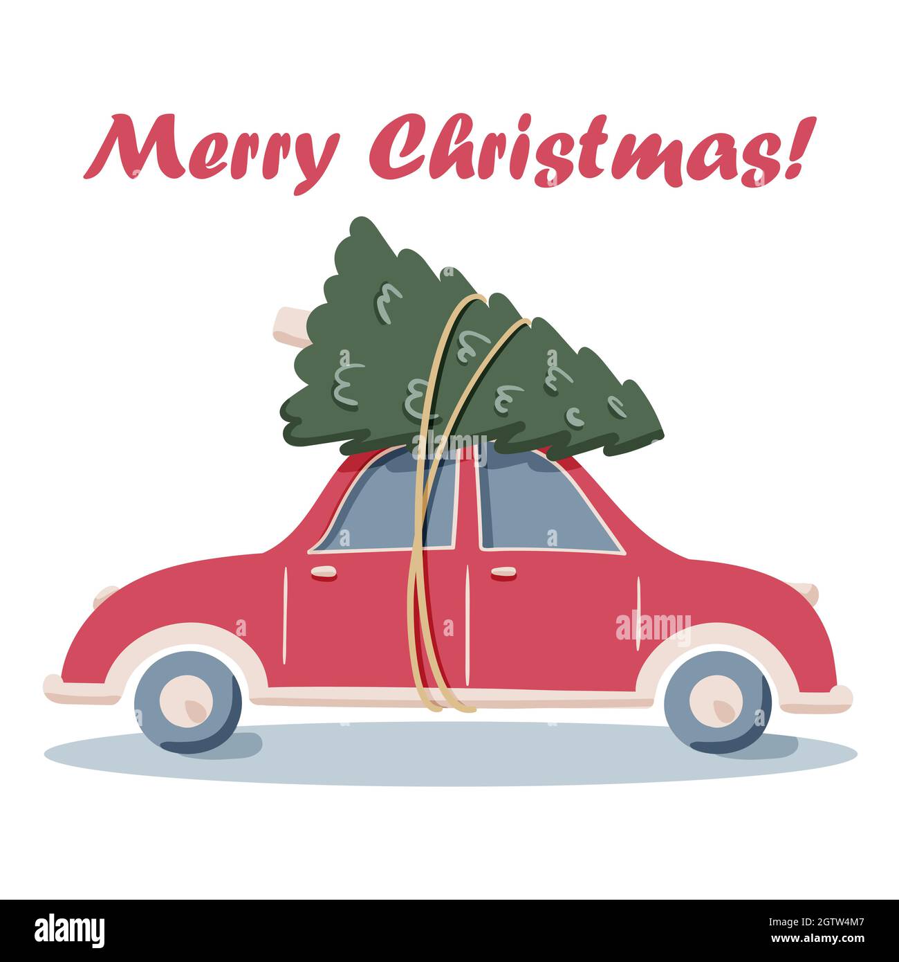 Flat vector drive red car with pine Christmas tree doodle illustration, merry Christmas, idea for greeting card, wall art, t shirt, printable apparels isolated on white background Stock Vector Image & Art - flat-vector-drive-red-car-with-pine-christmas-tree-doodle-illustration-merry-christmas-idea-for-greeting-card-wall-art-t-shirt-printable-apparels-isolated-on-white-background-stock-vector-image-art