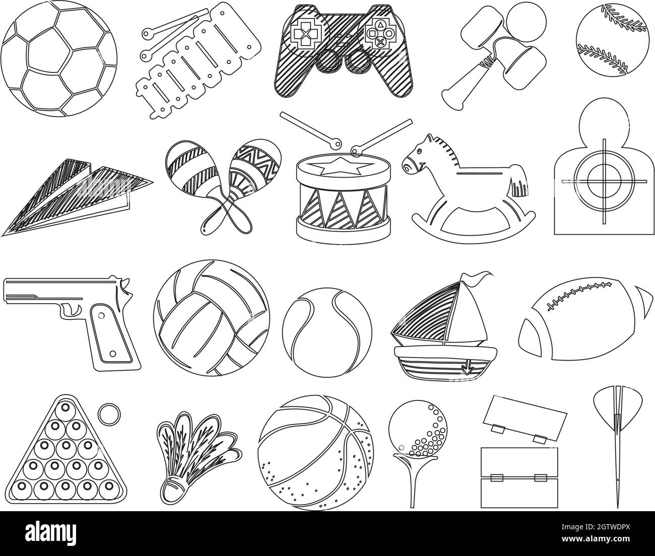 Doodle design of toys Stock Vector