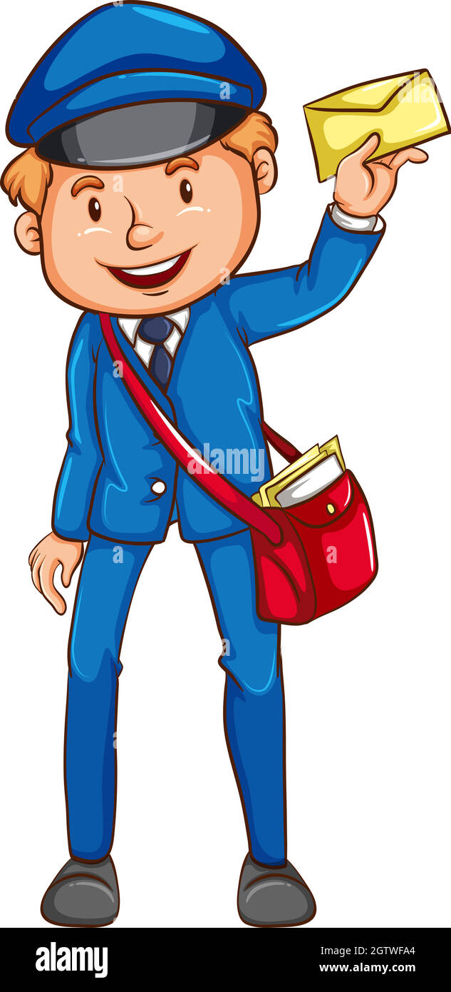 A coloured sketch of a postman Stock Vector Image & Art - Alamy