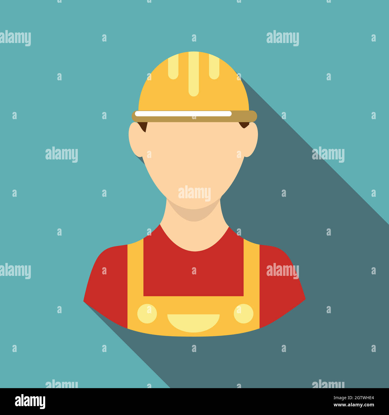 Builder icon, flat style Stock Vector