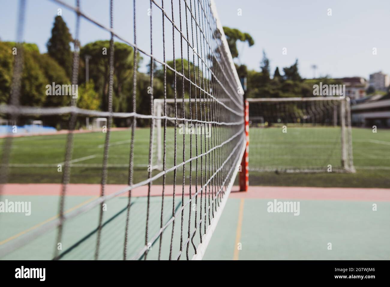 Close-up Of Volleyball Net Stock Photo