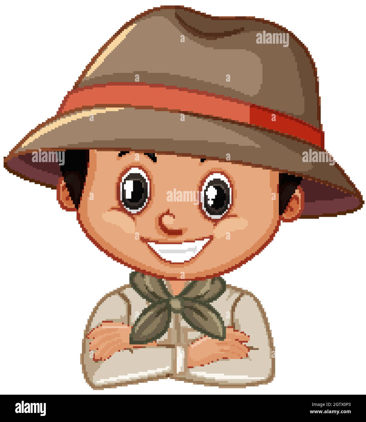 Boy wearing safari outfit on white background Stock Vector Image & Art ...