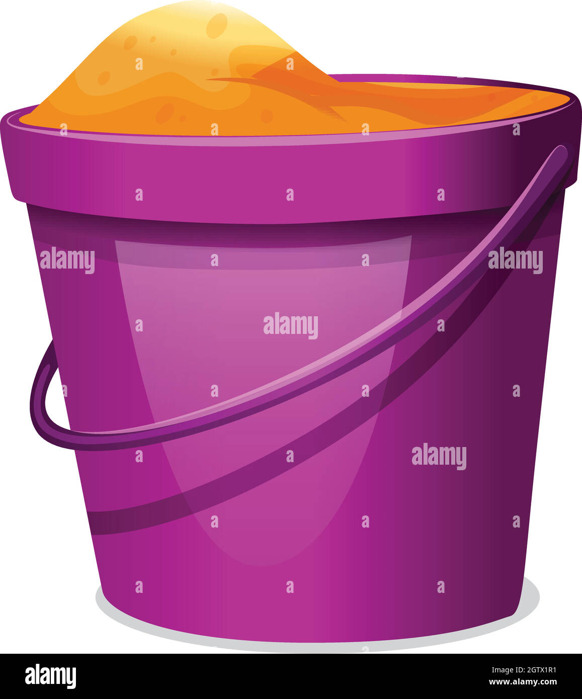 A violet pail with sand Stock Vector