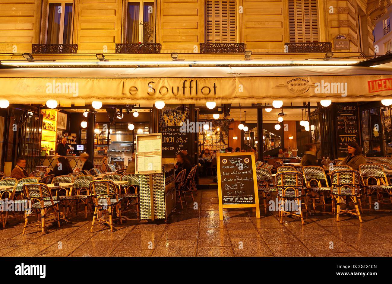 The French traditional restaurant Le Soufflot located in Latin quarter ...