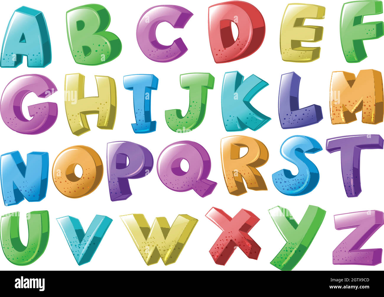 Font design with english alphabets Stock Vector