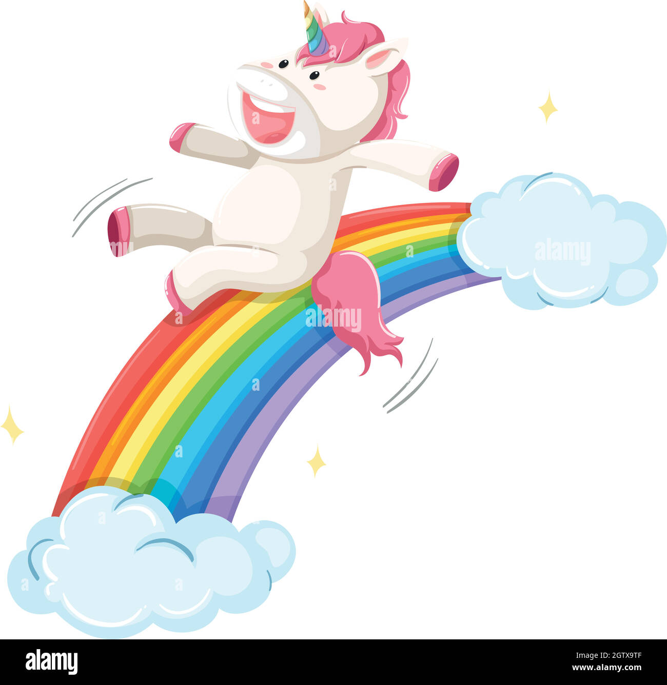 A Unicorn Slide On Rainbow Stock Vector Image And Art Alamy