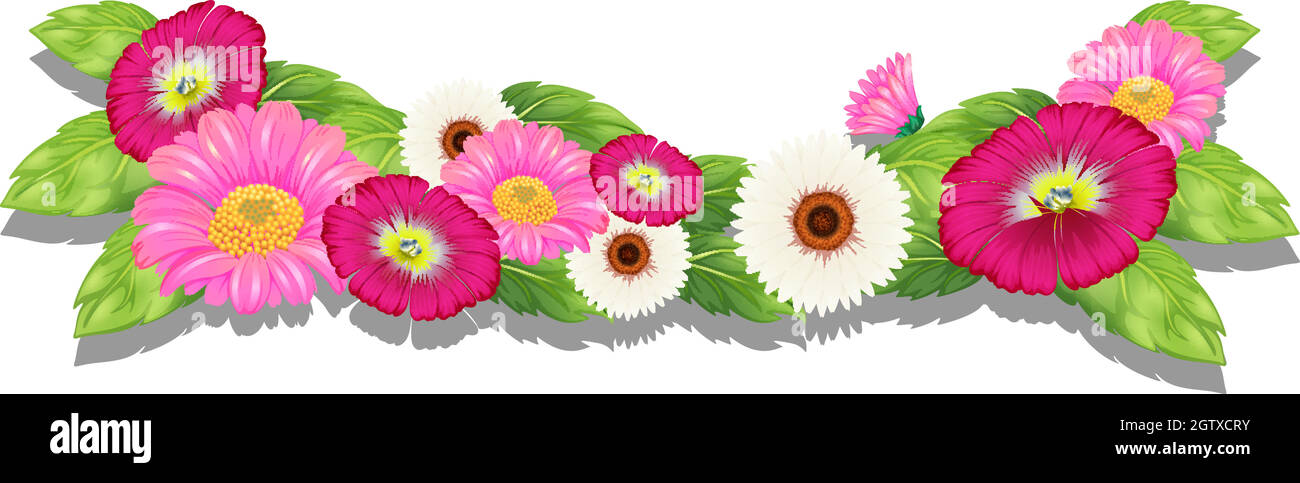 Colourful fresh flowers Stock Vector