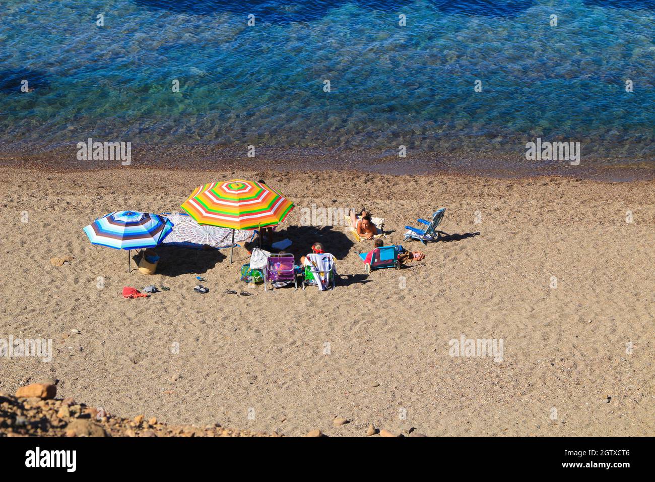 Cabo de Gata, Almeria, Spain- September 3, 2021:People enjoying and