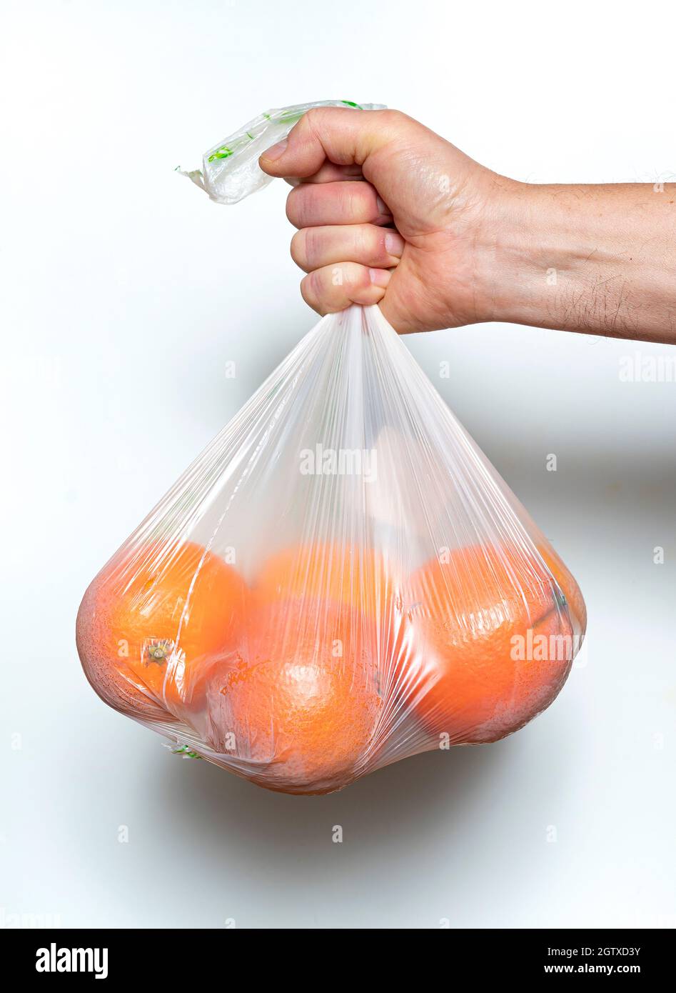Some Oranges In A Plastic Bag Stock Photo Alamy